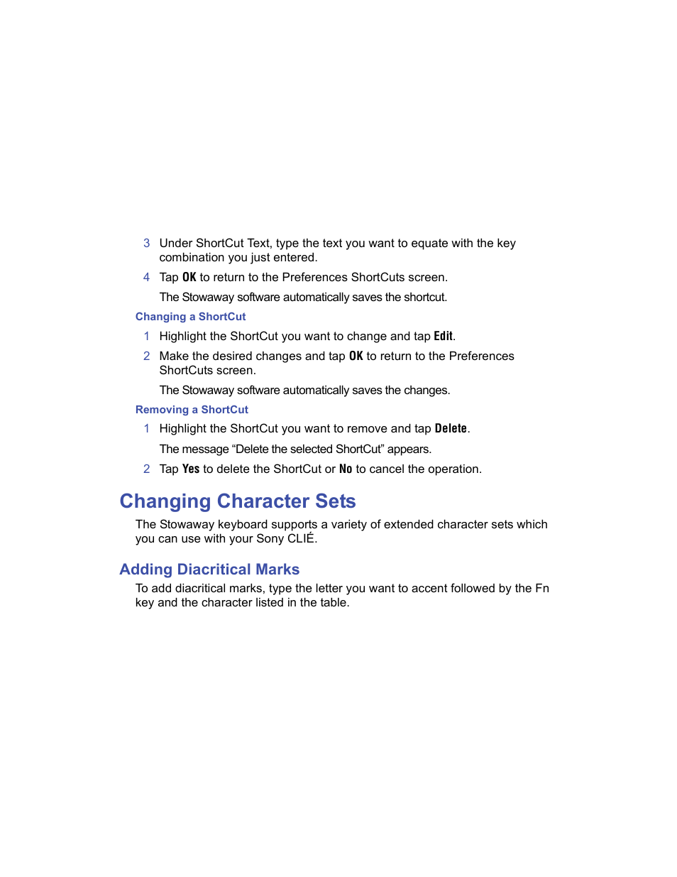 Changing character sets, Adding diacritical marks | Targus Stowaway User Manual | Page 28 / 37
