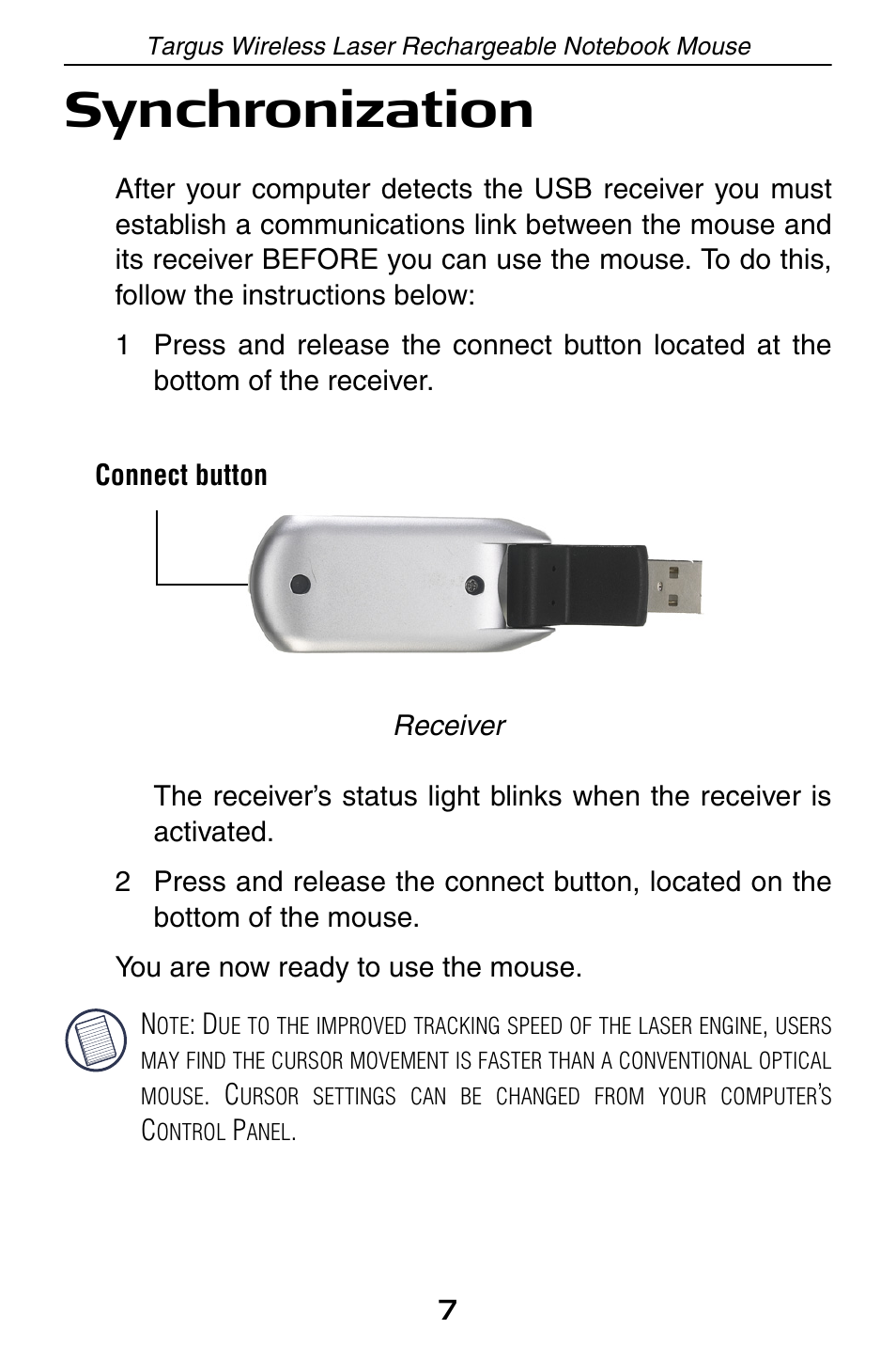 Synchronization | Targus 410-0008-001A User Manual | Page 7 / 12