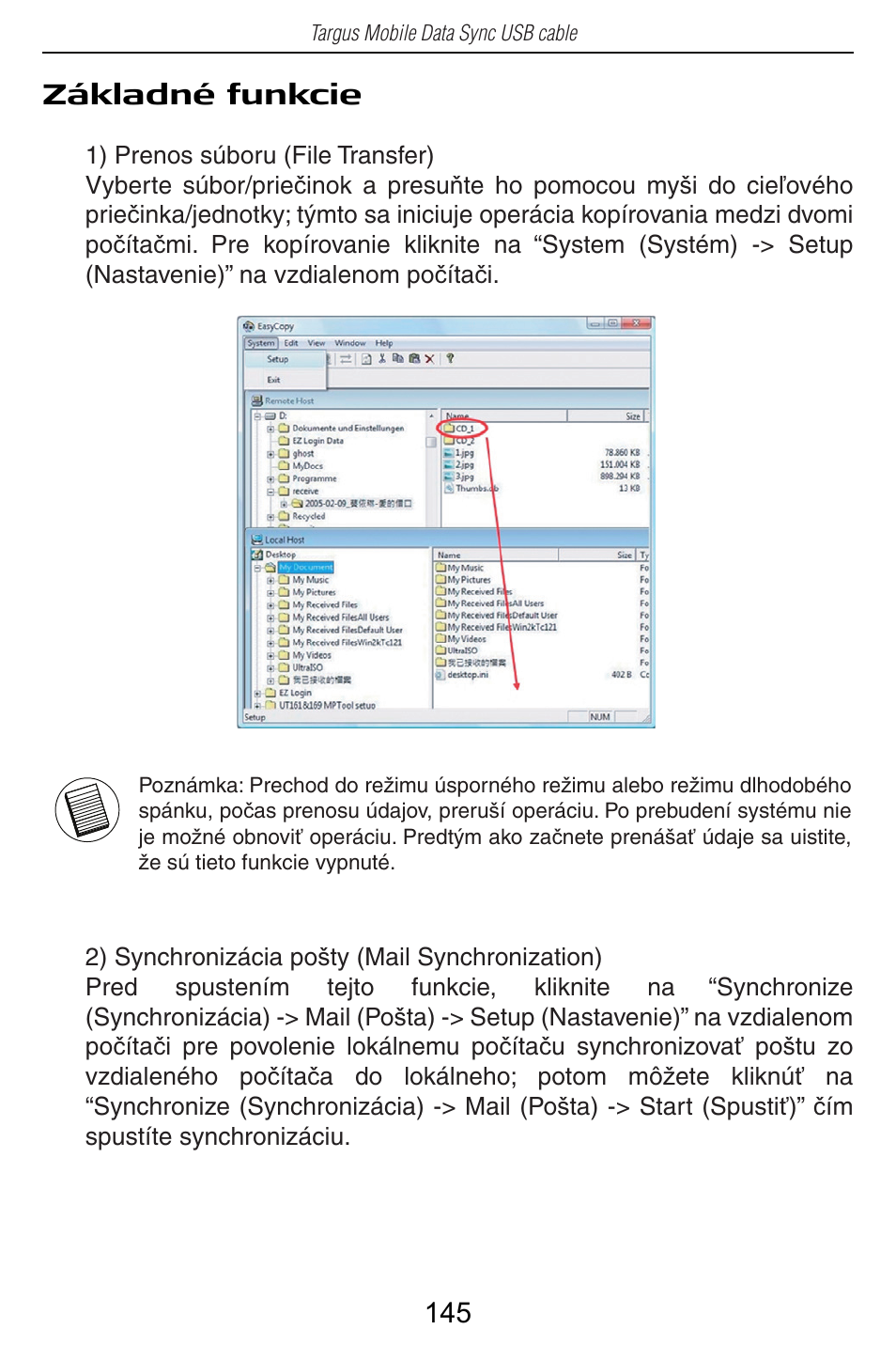 Základné funkcie | Targus USB Cable User Manual | Page 145 / 155
