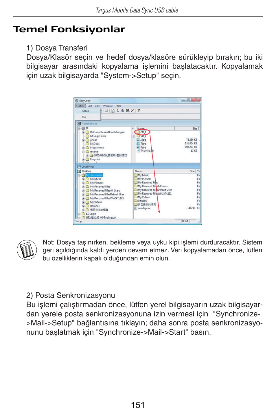Temel fonksiyonlar | Targus USB Cable User Manual | Page 151 / 155