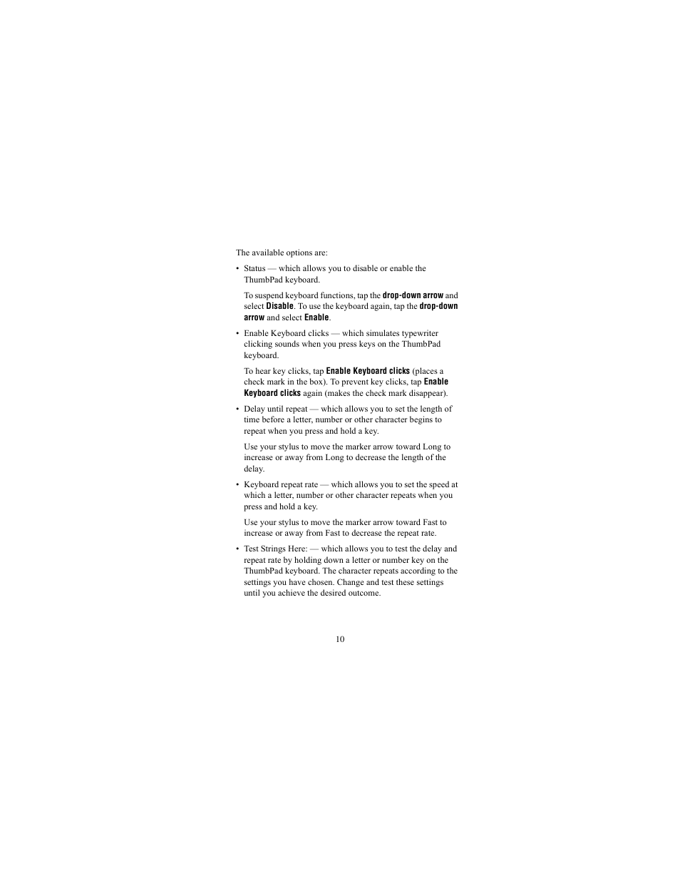 Targus ThumbPad Portable Keyboard User Manual | Page 10 / 15