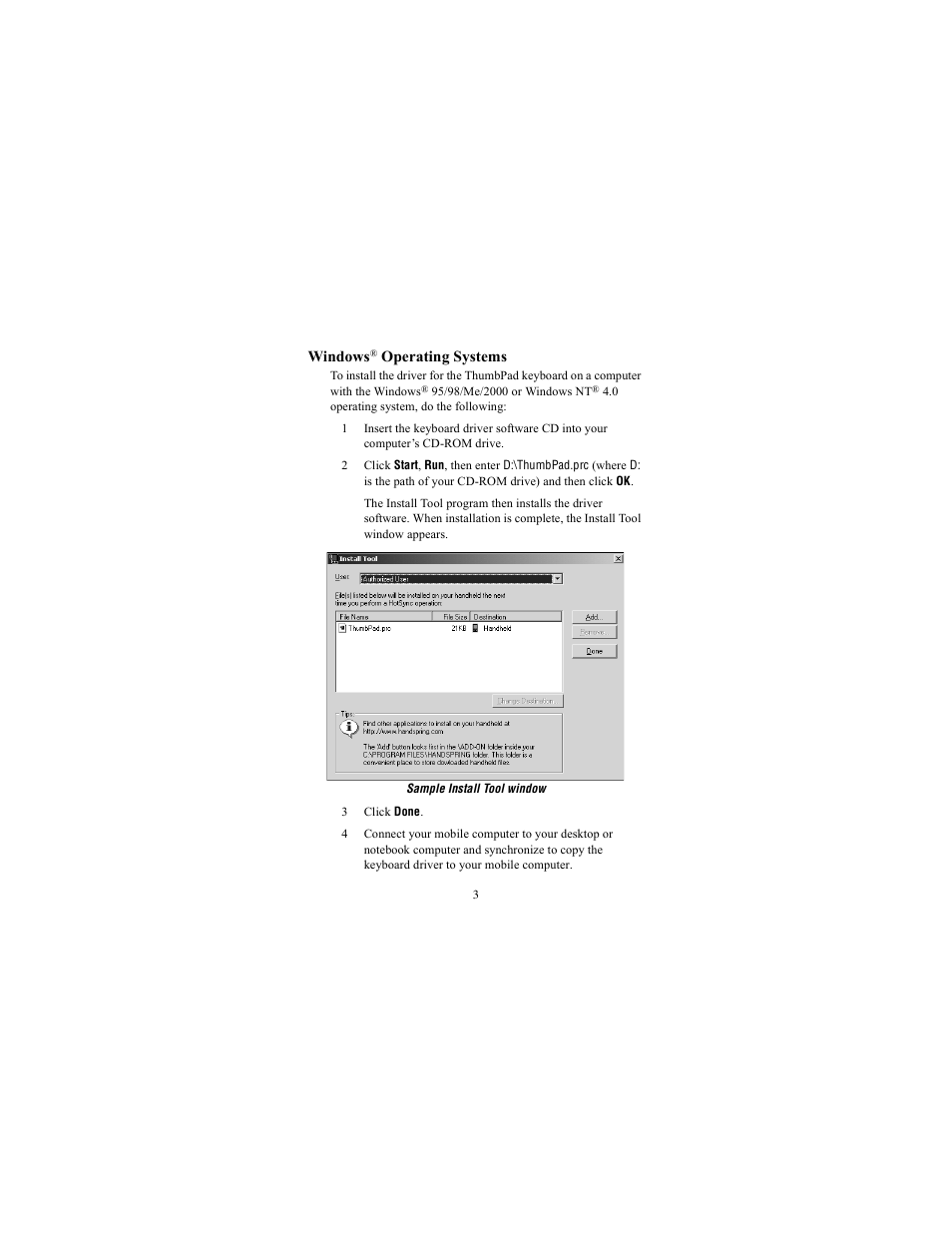 Targus ThumbPad Portable Keyboard User Manual | Page 3 / 15
