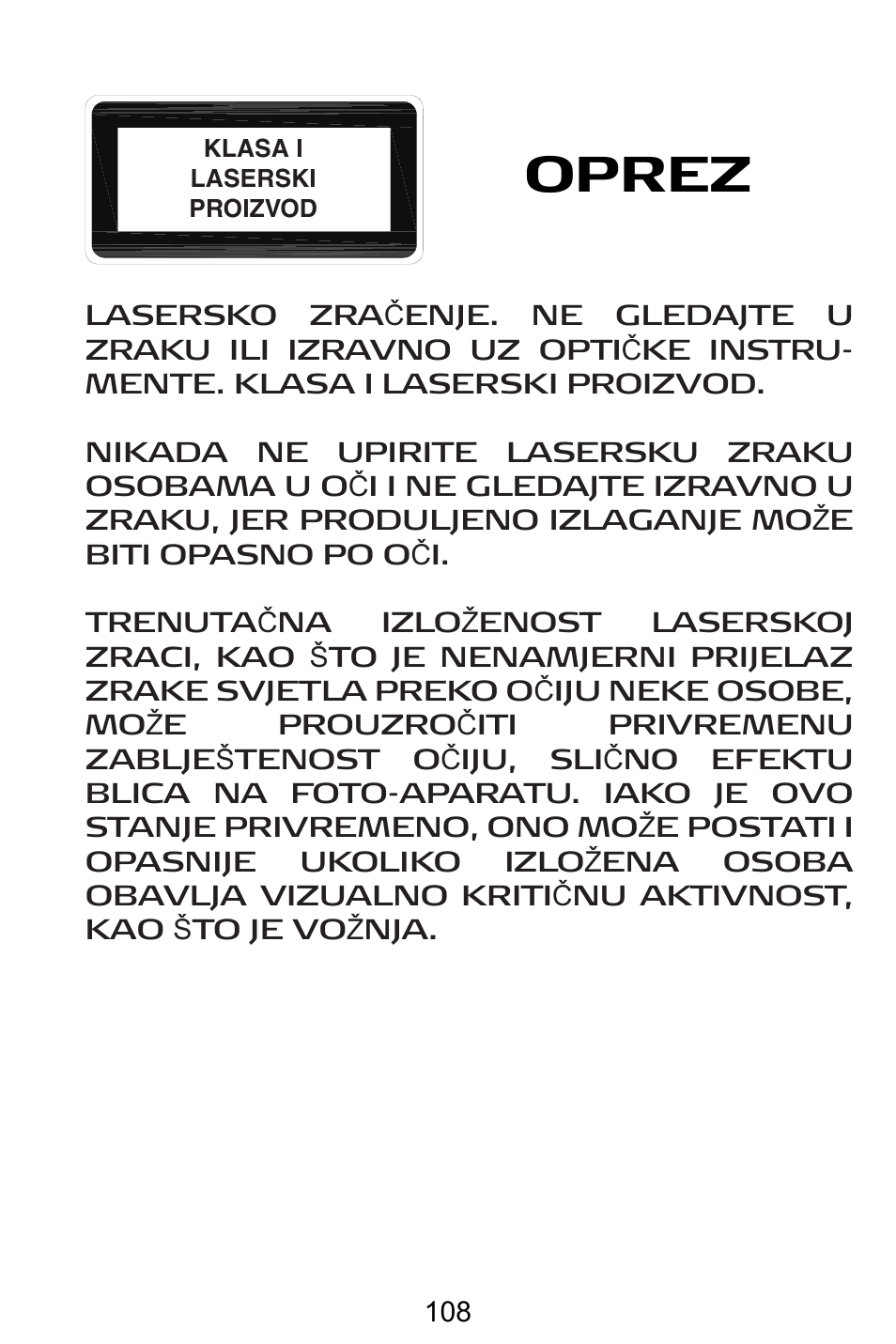 Oprez | Targus AMW15EU User Manual | Page 108 / 259