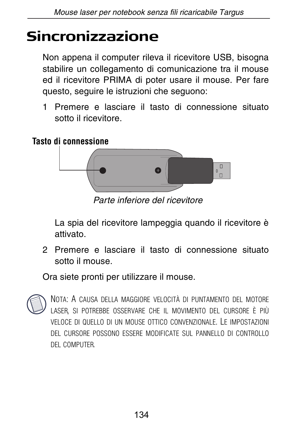 Sincronizzazione | Targus AMW15EU User Manual | Page 134 / 259
