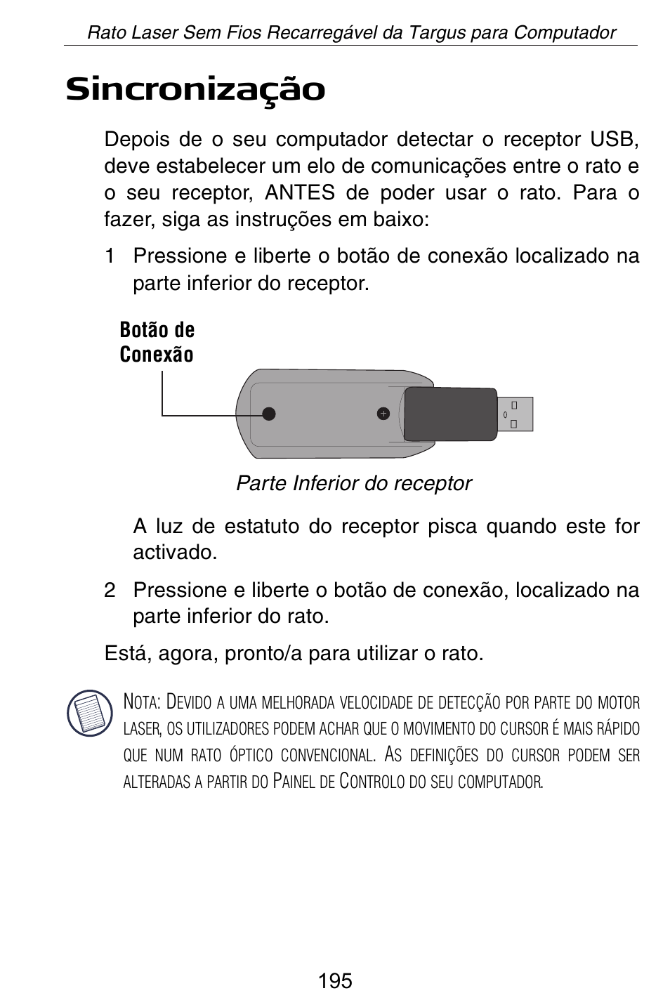 Sincronização | Targus AMW15EU User Manual | Page 195 / 259
