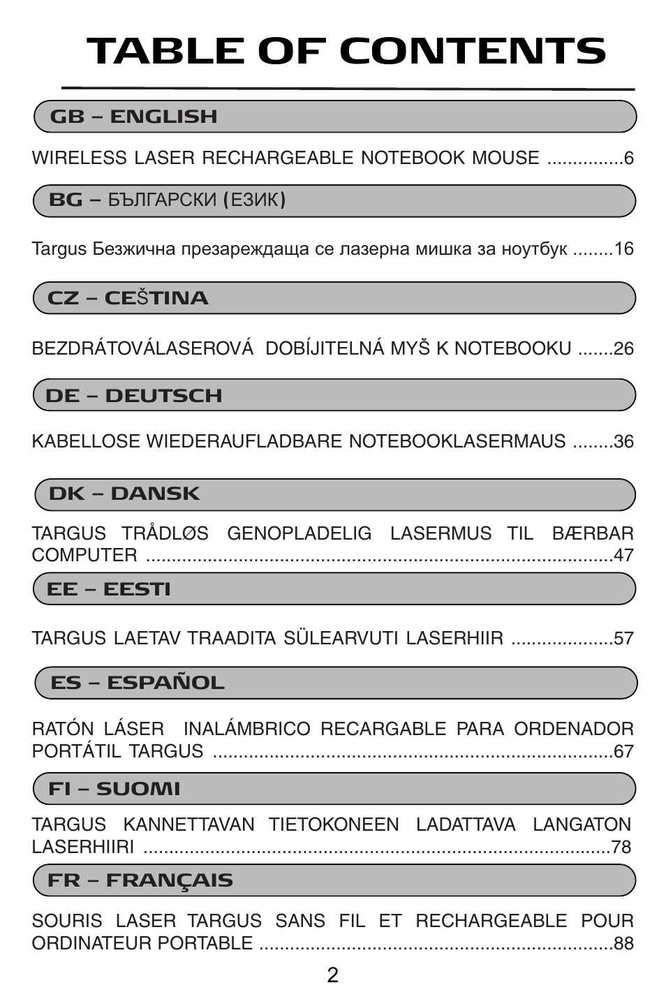 Targus AMW15EU User Manual | Page 2 / 259