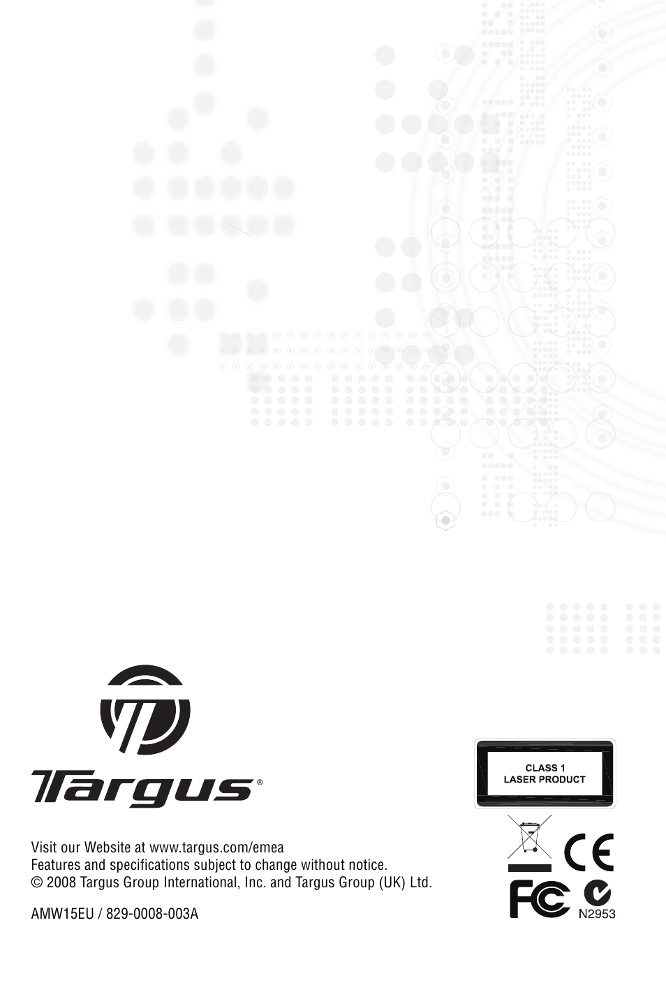 Targus AMW15EU User Manual | Page 259 / 259