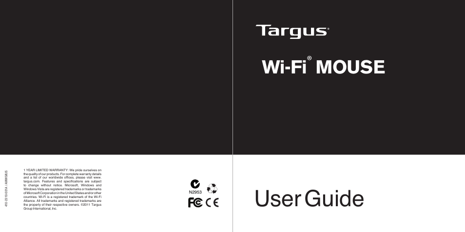 Targus Wi-Fi 410-2310-001A User Manual | 9 pages