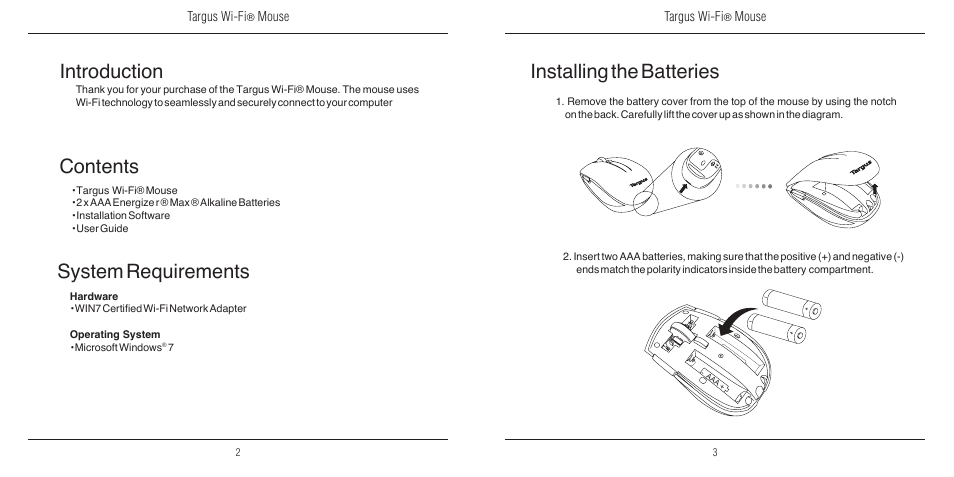 Targus Wi-Fi 410-2310-001A User Manual | Page 2 / 9