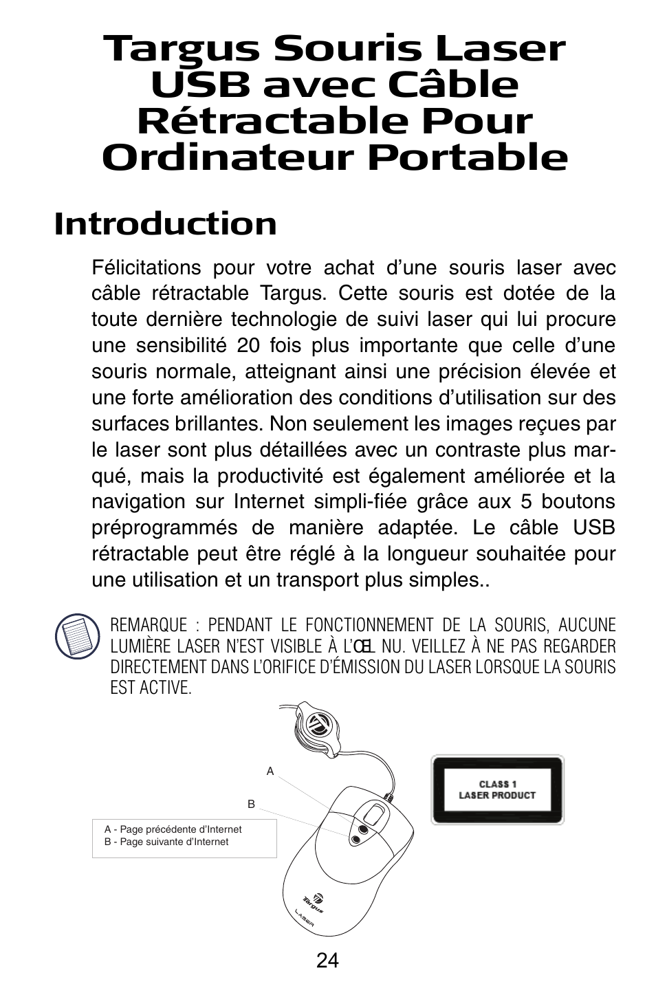 Introduction | Targus Notebook Mouse User Manual | Page 24 / 52