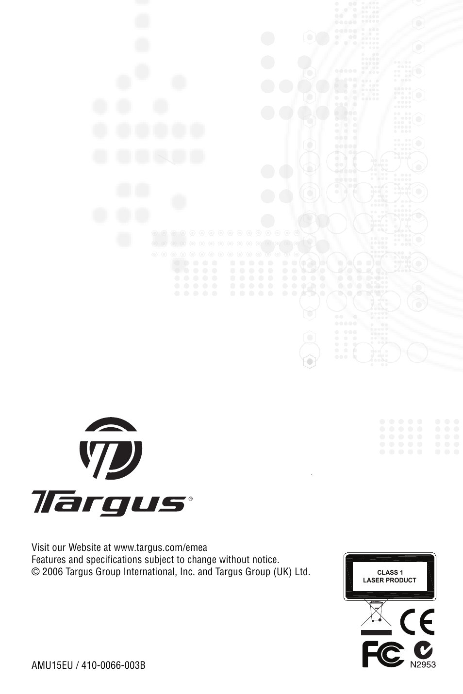 Targus Notebook Mouse User Manual | Page 52 / 52