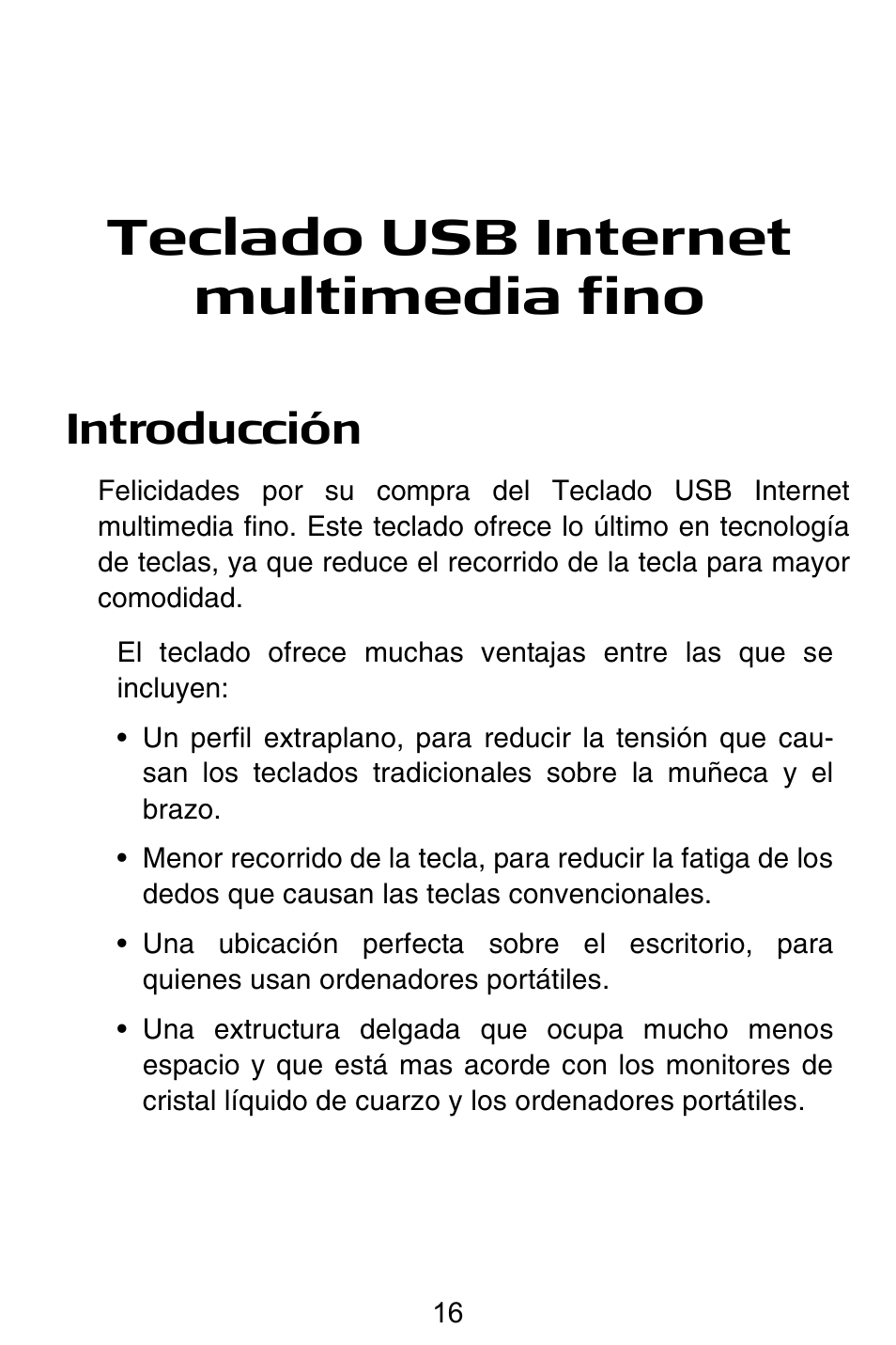 Teclado usb internet multimedia fino, Introducción | Targus slim internet multimedia USB keyboard User Manual | Page 17 / 51
