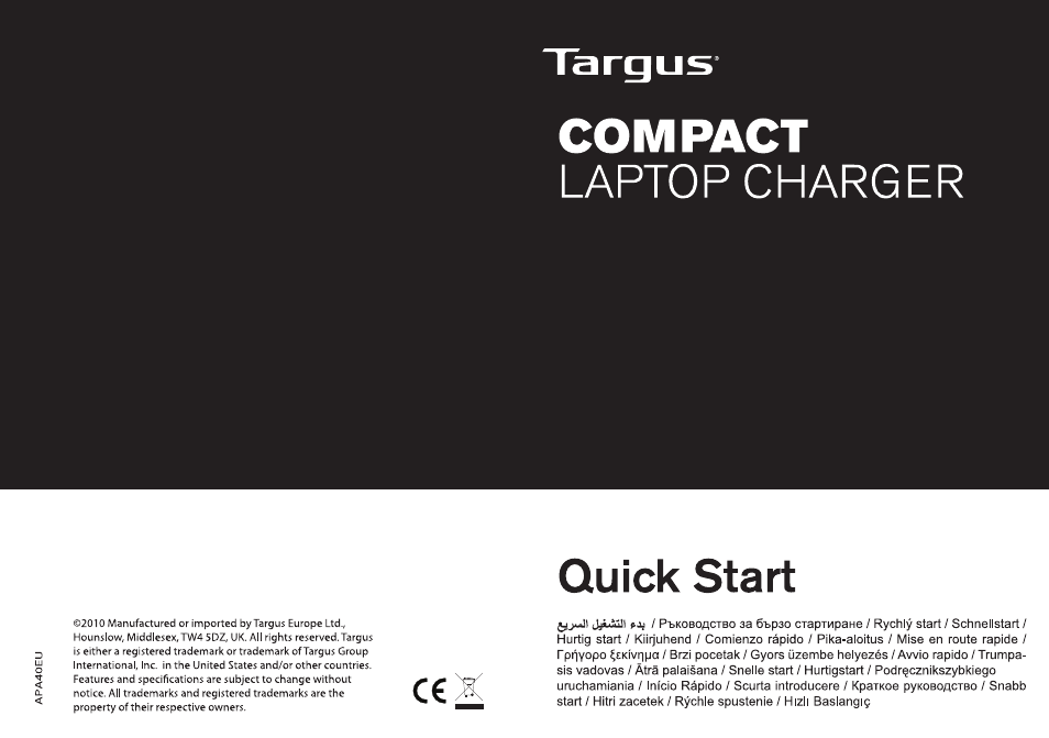 Targus APA40EU User Manual | 27 pages