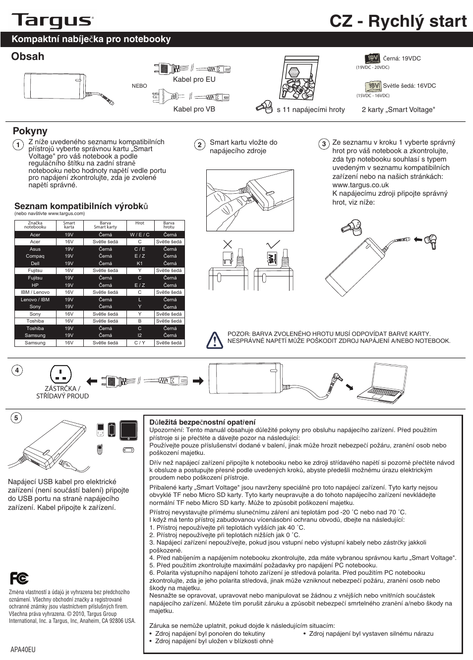 Targus APA40EU User Manual | Page 5 / 27