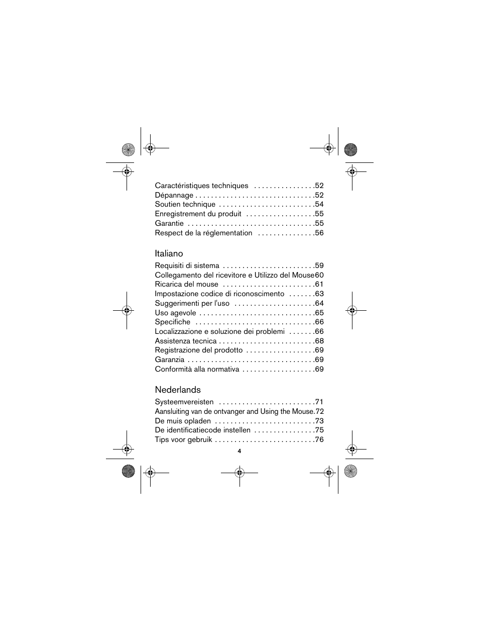 Targus wireless mouse User Manual | Page 4 / 94