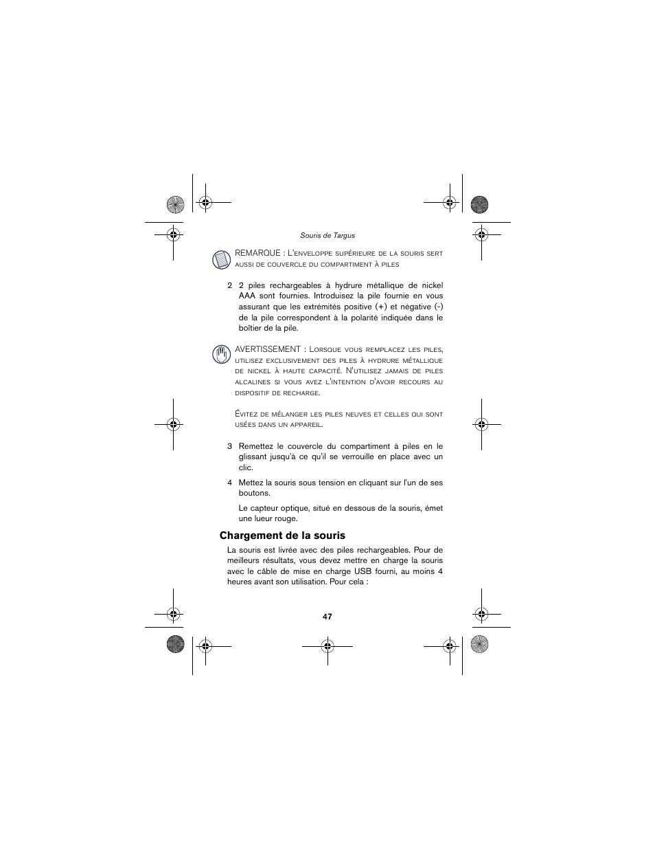 Targus wireless mouse User Manual | Page 47 / 94