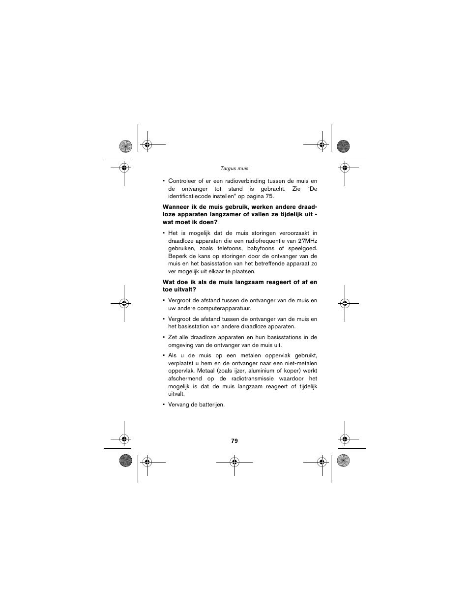 Targus wireless mouse User Manual | Page 79 / 94