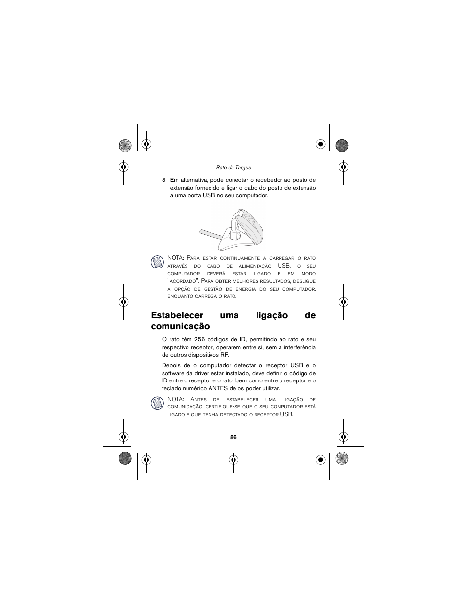 Estabelecer uma ligação de comunicação | Targus wireless mouse User Manual | Page 86 / 94