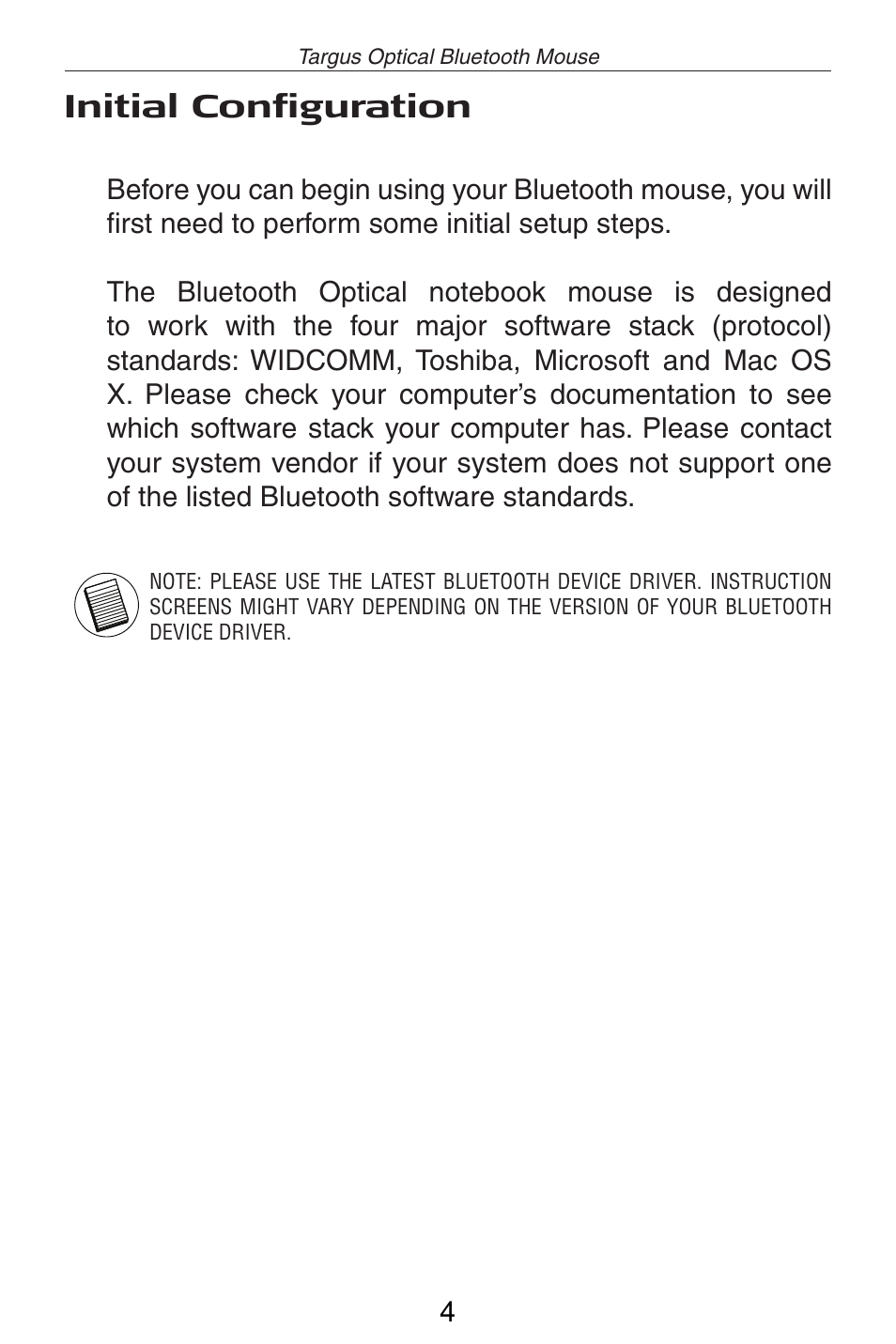 Initial configuration | Targus AMB04 User Manual | Page 5 / 17