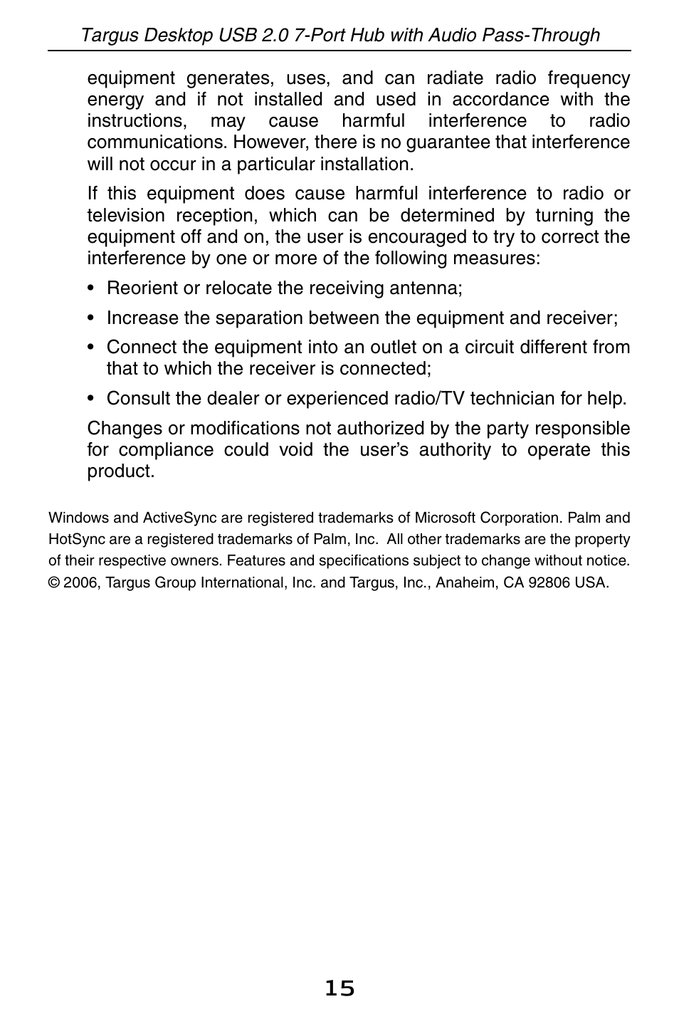 Targus ACH81US User Manual | Page 15 / 15
