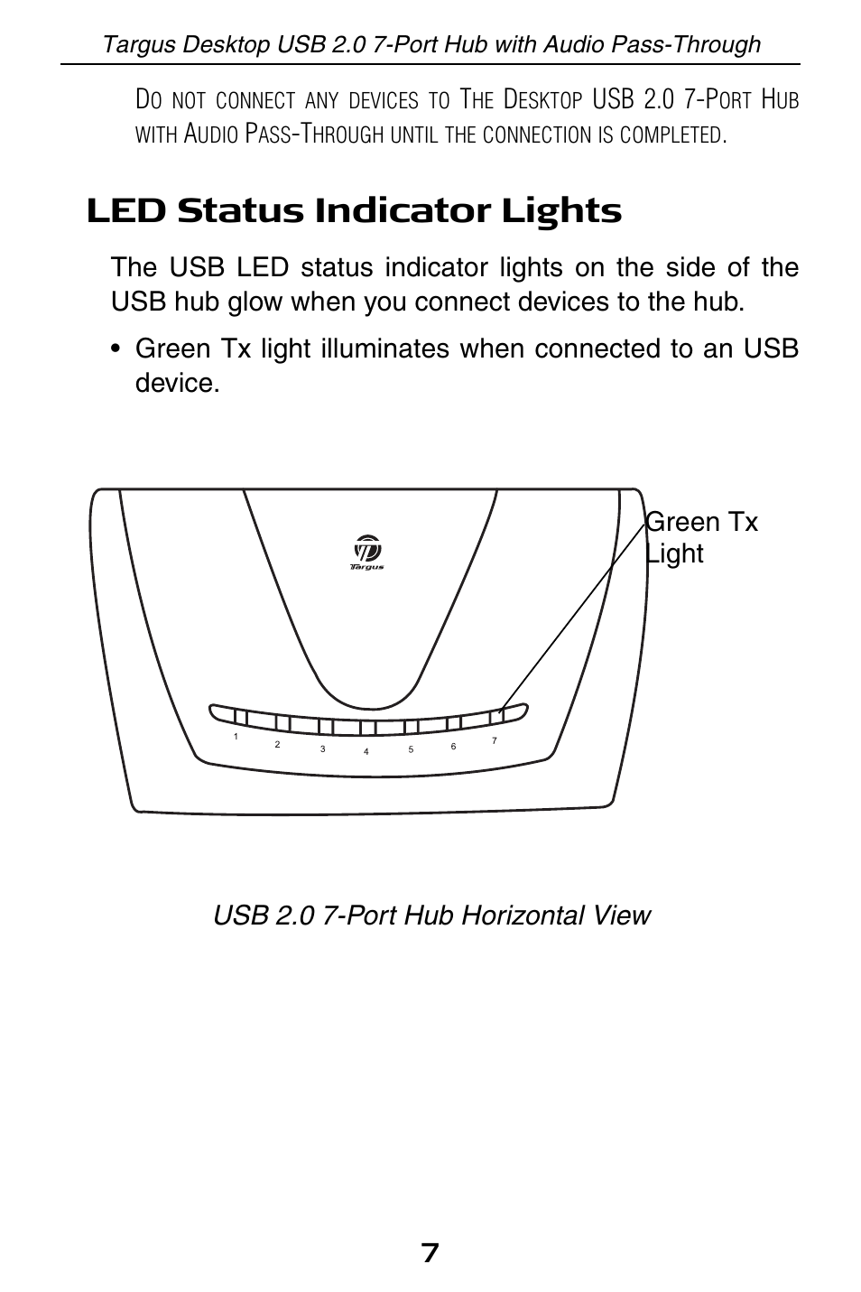 Led status indicator lights | Targus ACH81US User Manual | Page 7 / 15