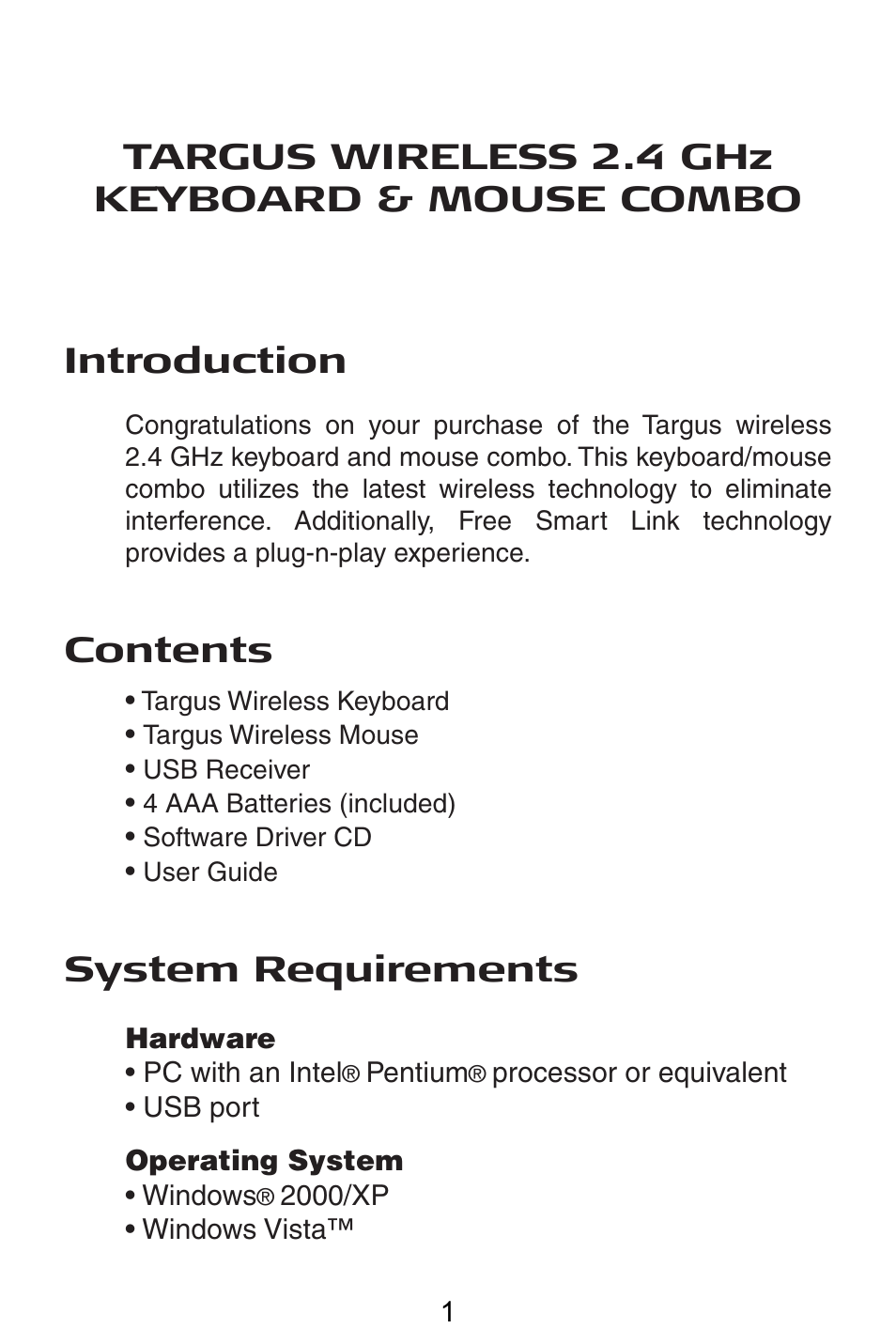 Targus AKM11 User Manual | Page 2 / 13