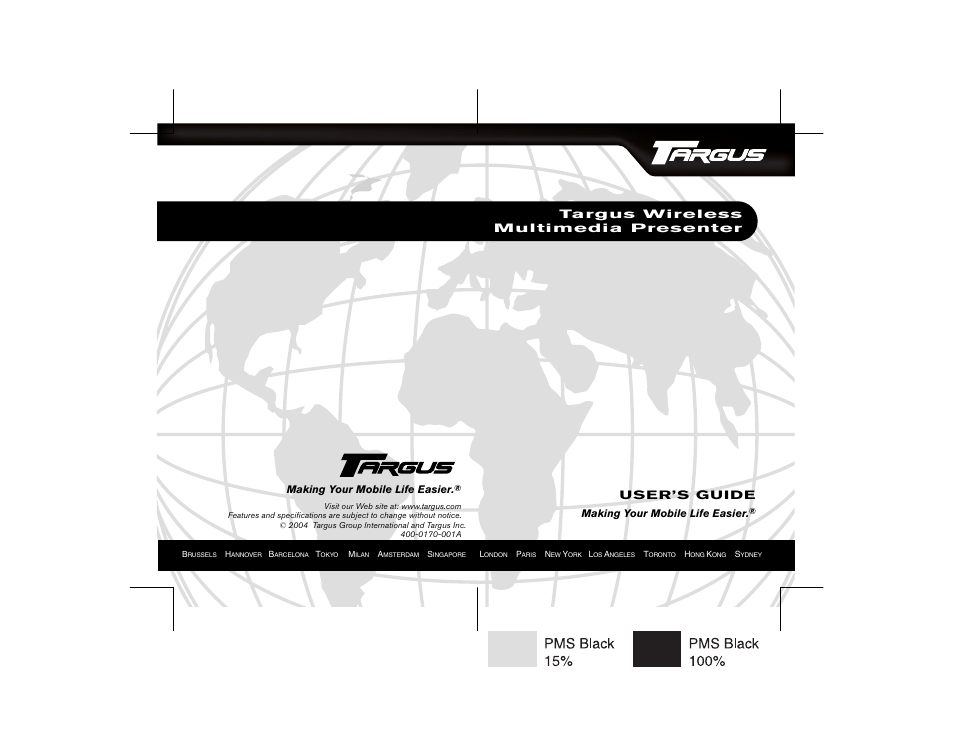 Targus 400-0170-001A User Manual | 18 pages