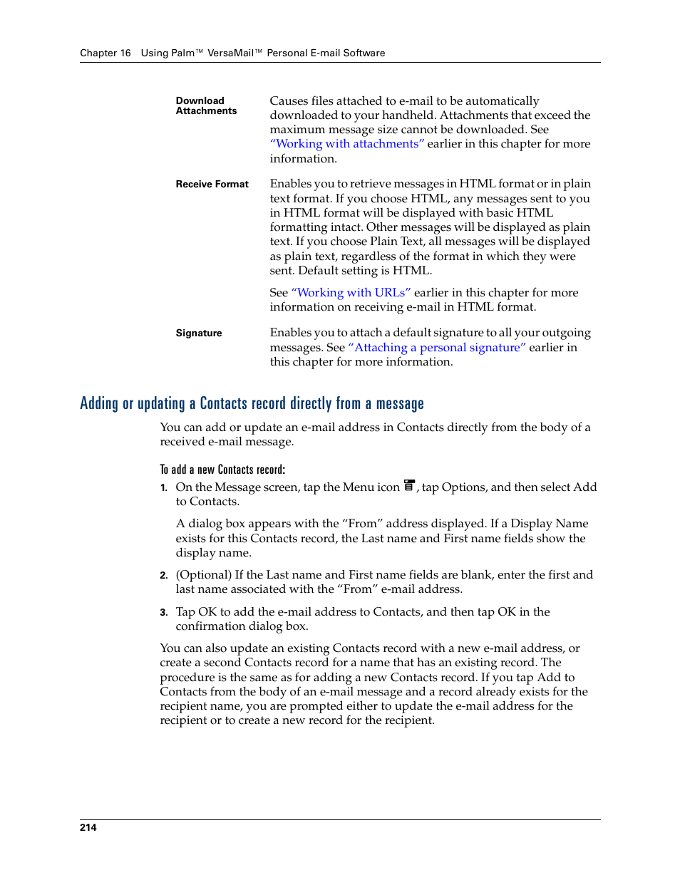 To add a new contacts record | Tungsten Affinity TUNGSTUN T3 User Manual | Page 228 / 408