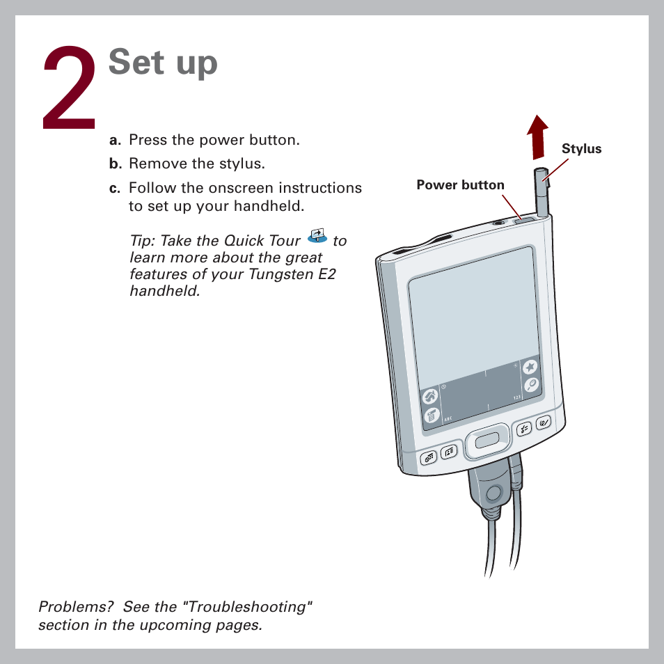 Set up | Tungsten Affinity E2 User Manual | Page 4 / 12