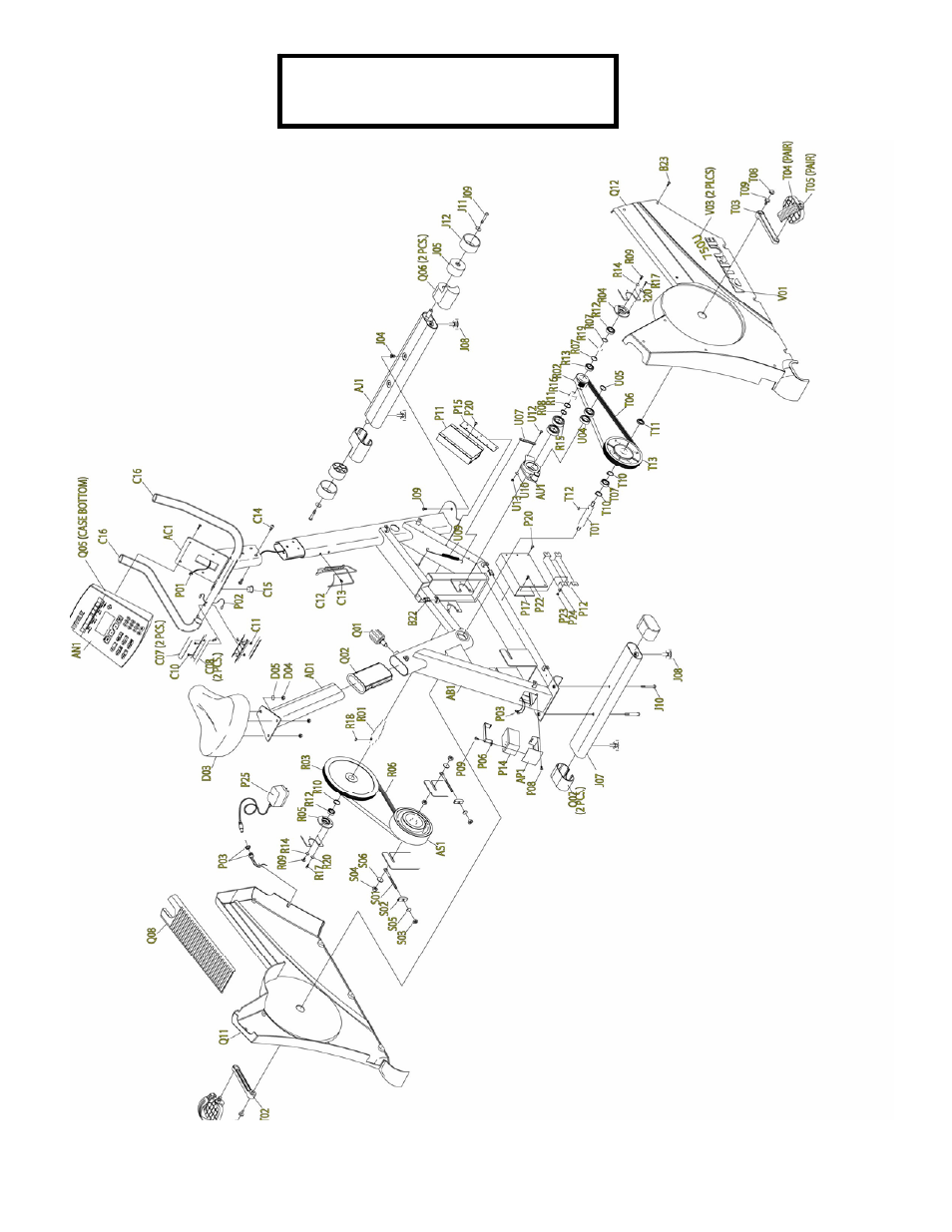 Tu 750 parts diagram (3 piece crank) | True Fitness 600R User Manual | Page 42 / 100