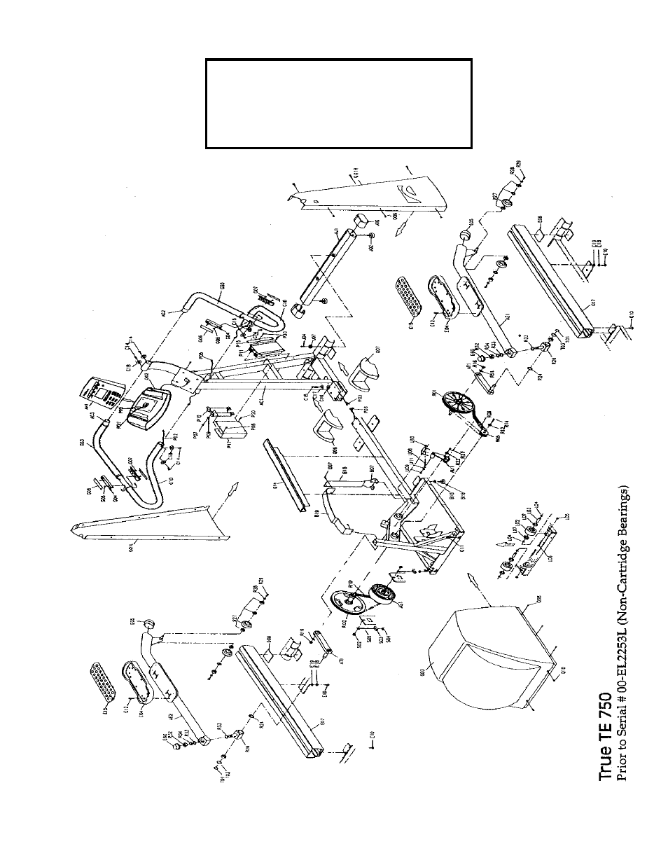 True te 750 parts diagram (non-cartridge bearings) | True Fitness 750EA User Manual | Page 30 / 50