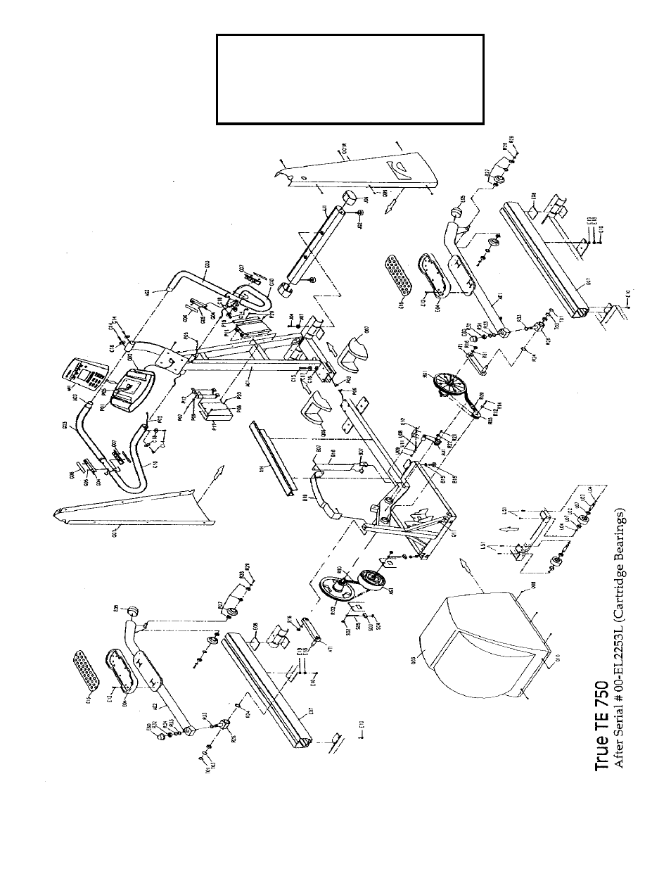 True te 750 parts diagram (cartridge bearings) | True Fitness 750EA User Manual | Page 33 / 50