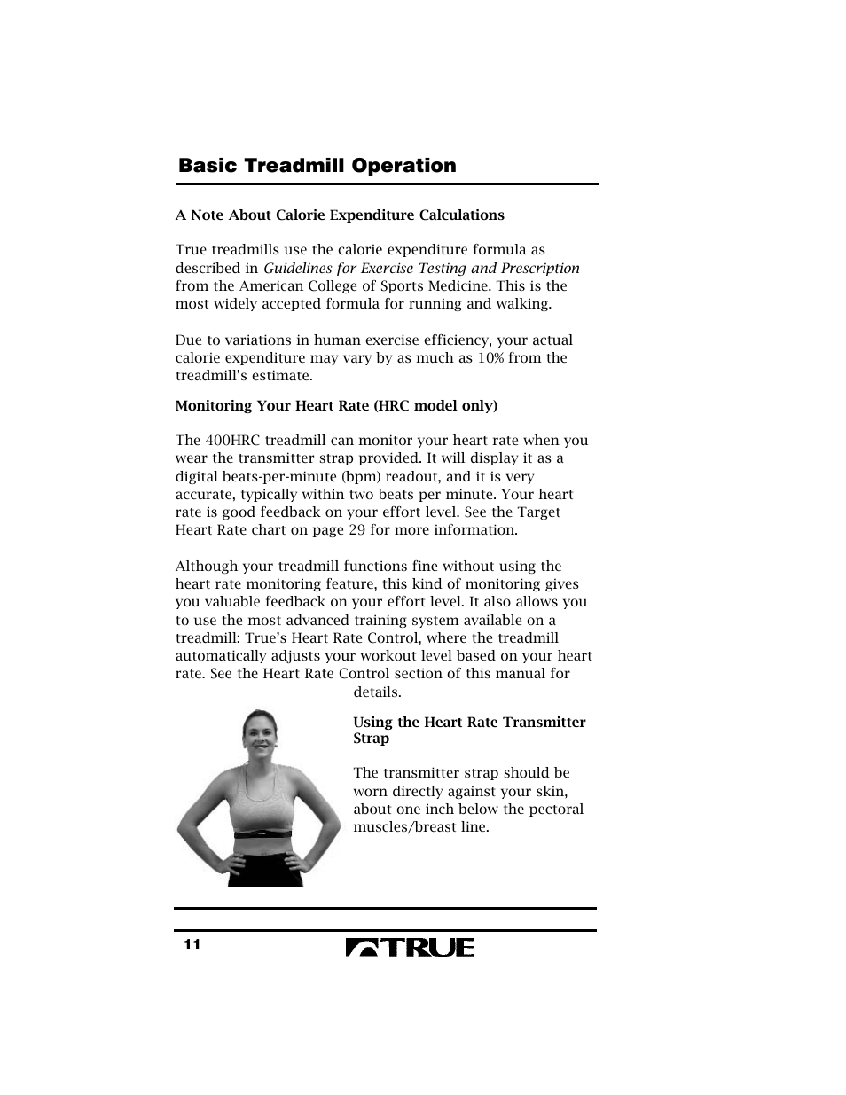 Basic treadmill operation | True Fitness True 400 User Manual | Page 14 / 41