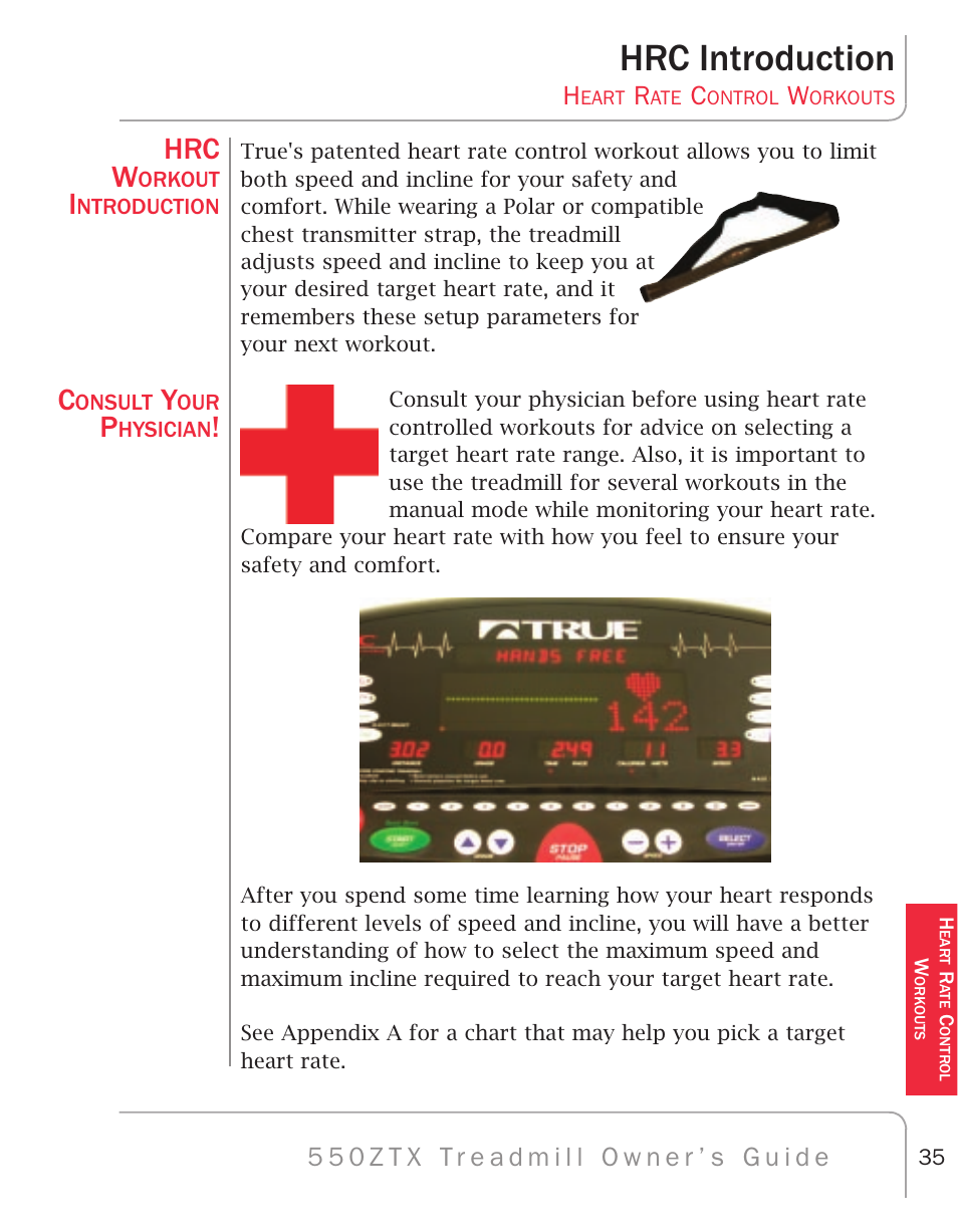 Hrc introduction, Hrc w | True Fitness 550ZTX User Manual | Page 39 / 103