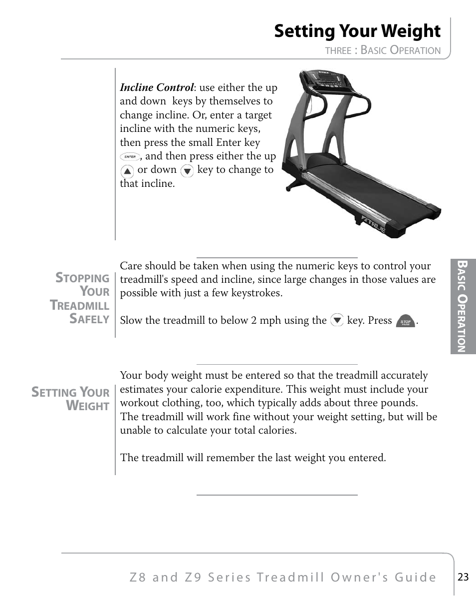 Setting your weight | True Fitness Z9 User Manual | Page 25 / 110
