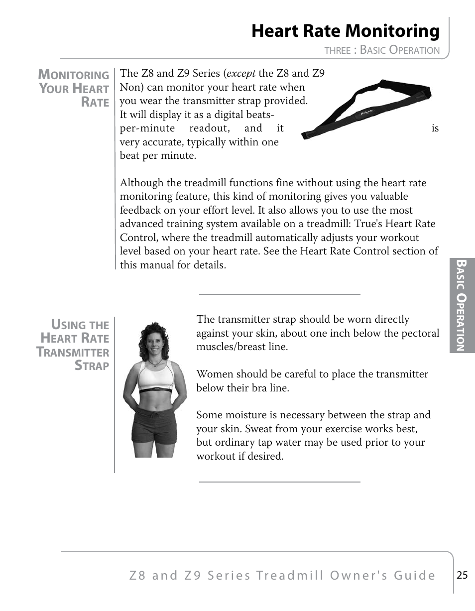 Heart rate monitoring | True Fitness Z9 User Manual | Page 27 / 110