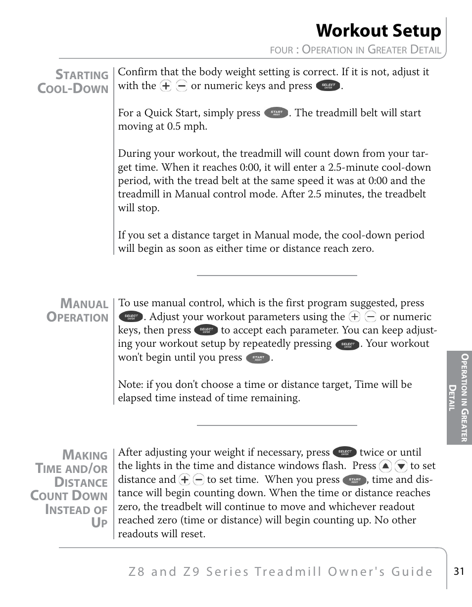 Workout setup | True Fitness Z9 User Manual | Page 33 / 110