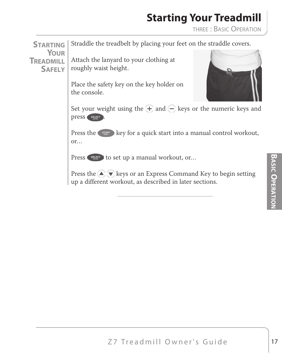 Starting your treadmill | True Fitness Z7 Series User Manual | Page 12 / 75