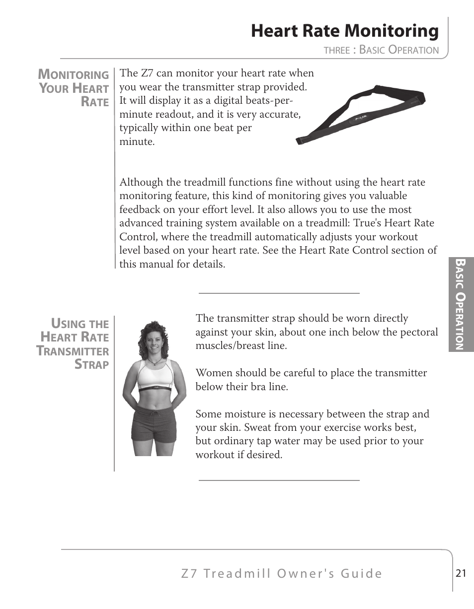 Heart rate monitoring | True Fitness Z7 Series User Manual | Page 16 / 75