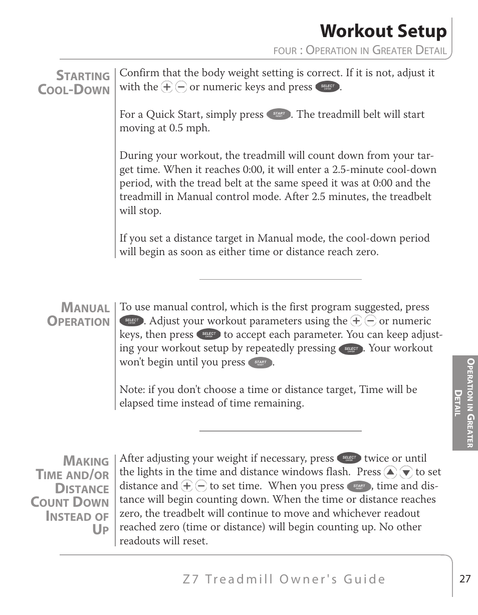 Workout setup | True Fitness Z7 Series User Manual | Page 18 / 75