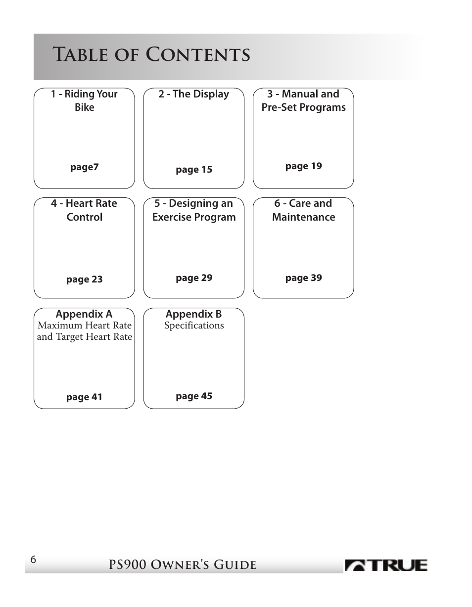 True Fitness PS900 User Manual | Page 5 / 42