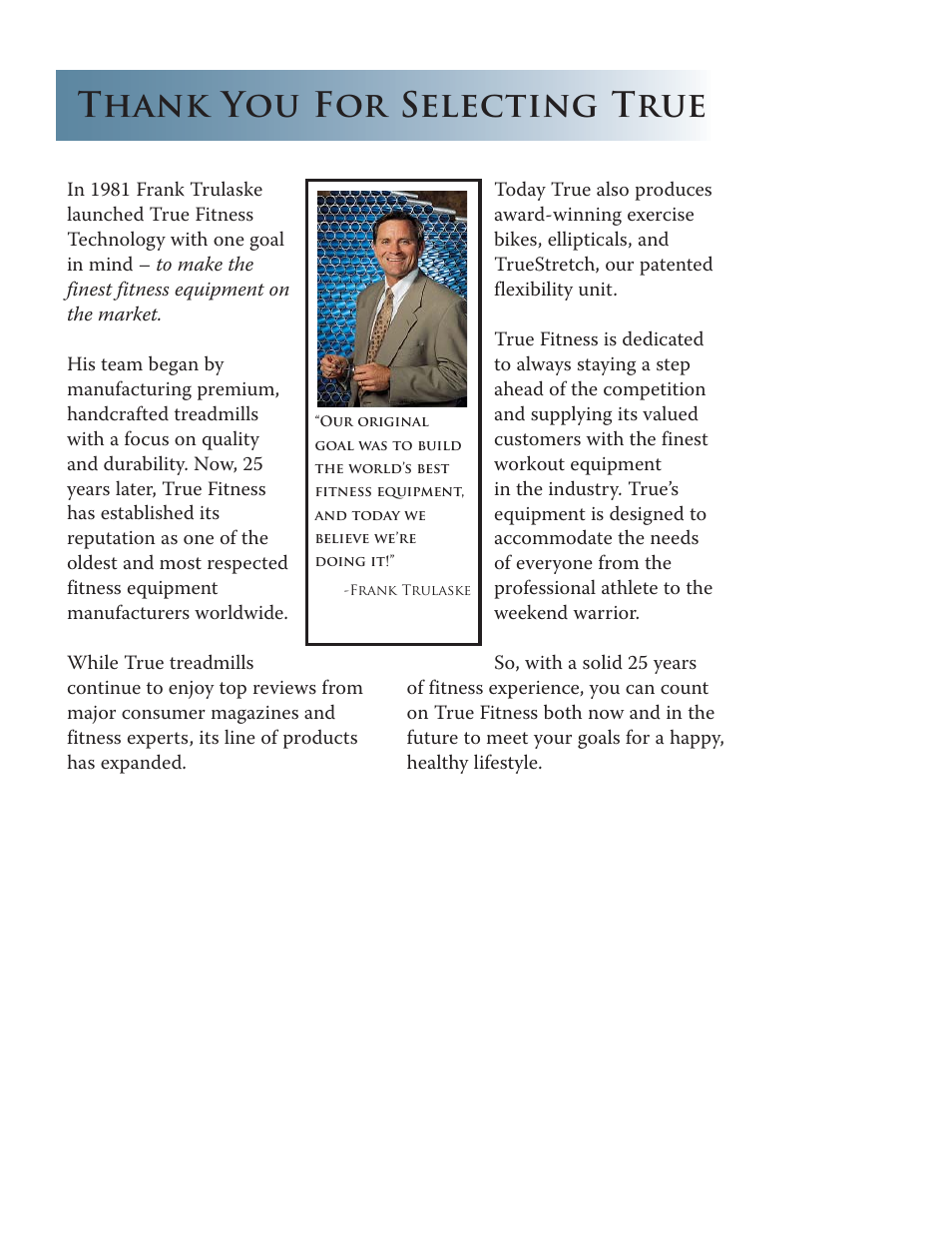 True Fitness PS50 User Manual | Page 2 / 41