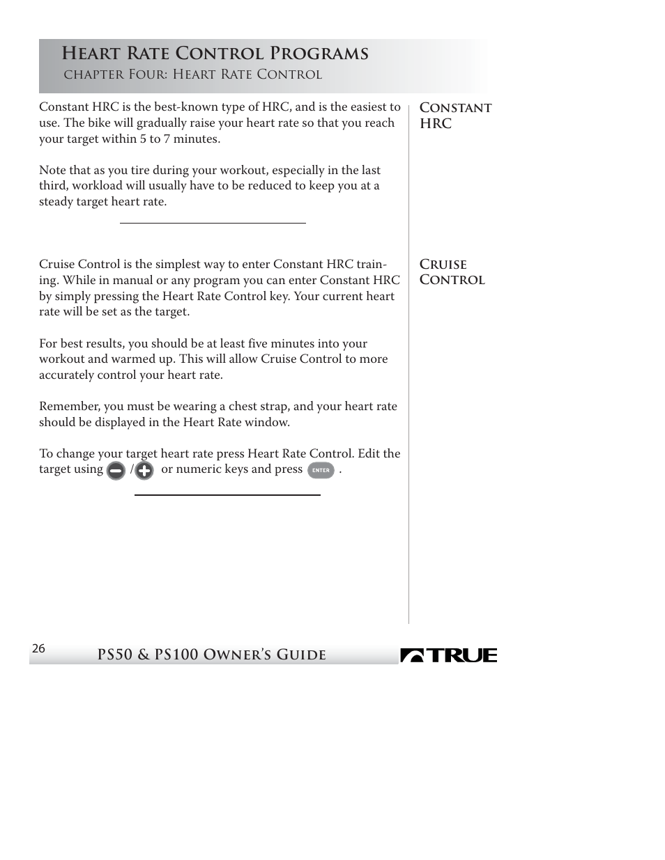 Heart rate control programs | True Fitness PS50 User Manual | Page 23 / 41