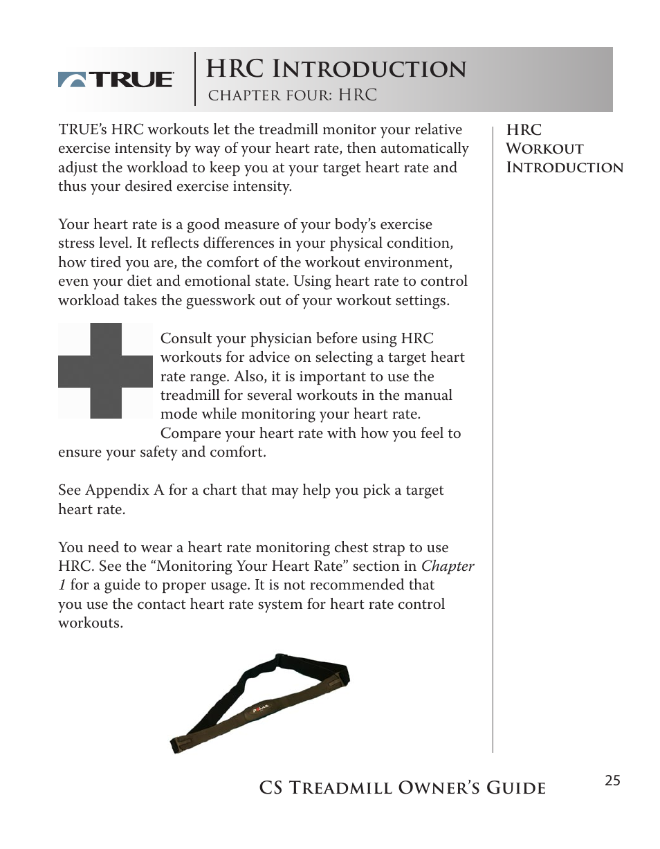 Hrc introduction | True Fitness Cs5.0 User Manual | Page 25 / 59