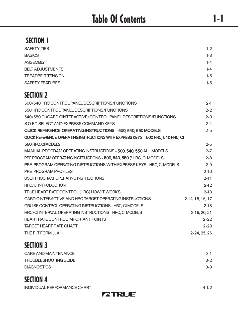 True Fitness 540 User Manual | 36 pages