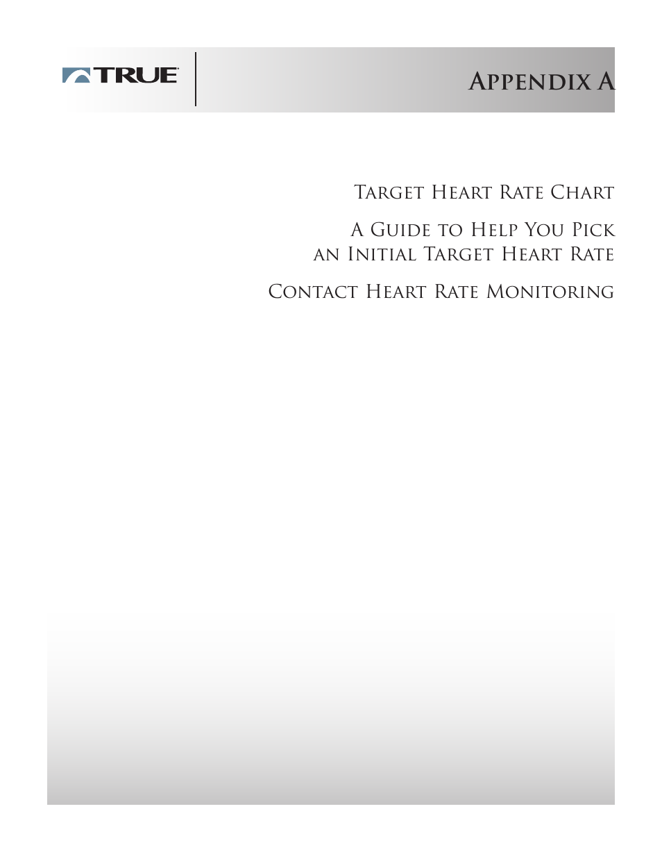 Appendix a | True Fitness CSX User Manual | Page 42 / 53