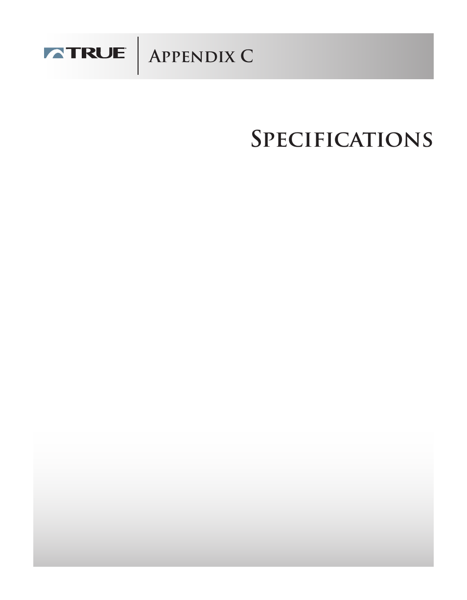Specifications | True Fitness CSX User Manual | Page 47 / 53