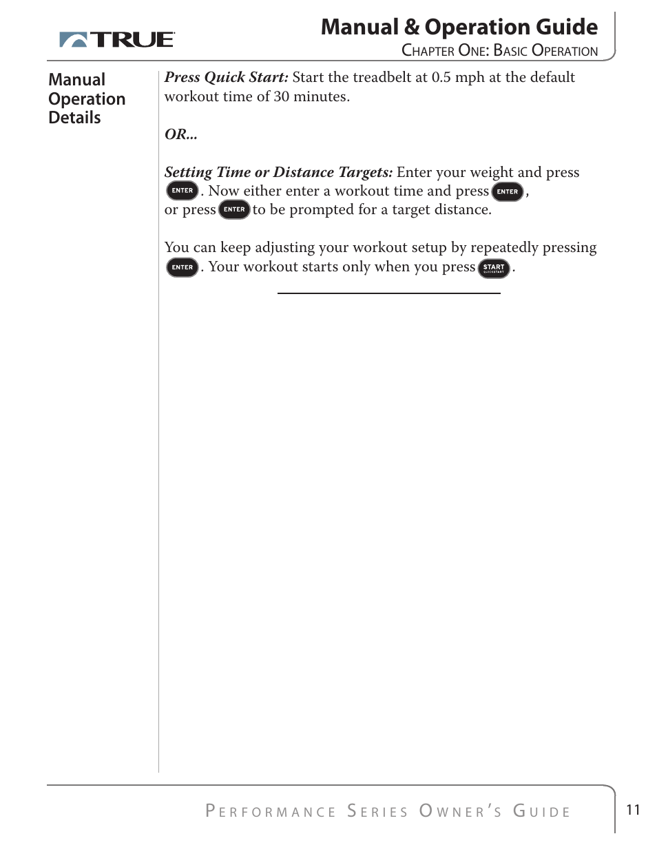 Manual & operation guide | True Fitness PS500 User Manual | Page 11 / 45