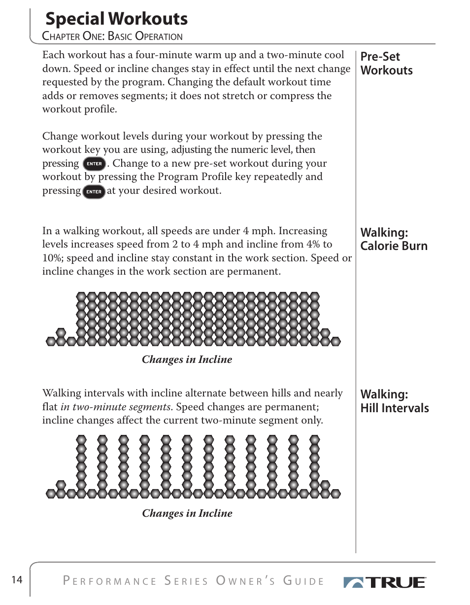 Special workouts | True Fitness PS500 User Manual | Page 14 / 45