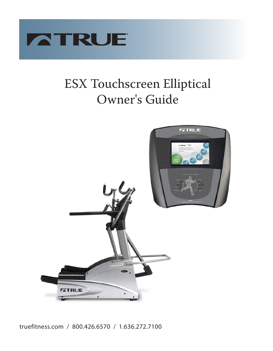 True Fitness Touchscreen Elliptical User Manual | 44 pages